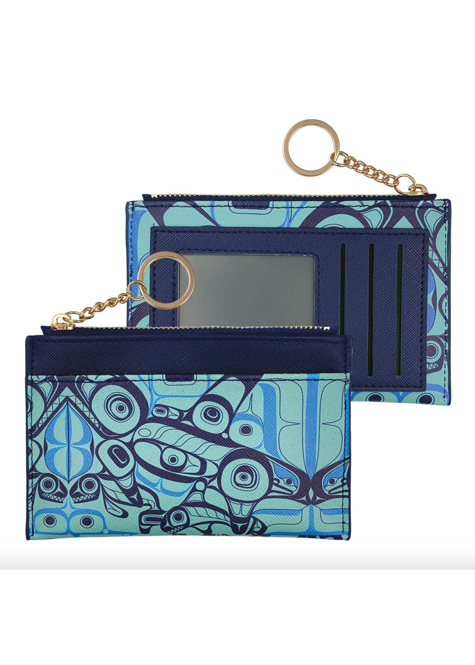Native Northwest Zipper Card Wallet Orca Song by Morgan Asoyuf