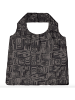 Native Northwest Foldable Shopping Bag Eagle Crest Black