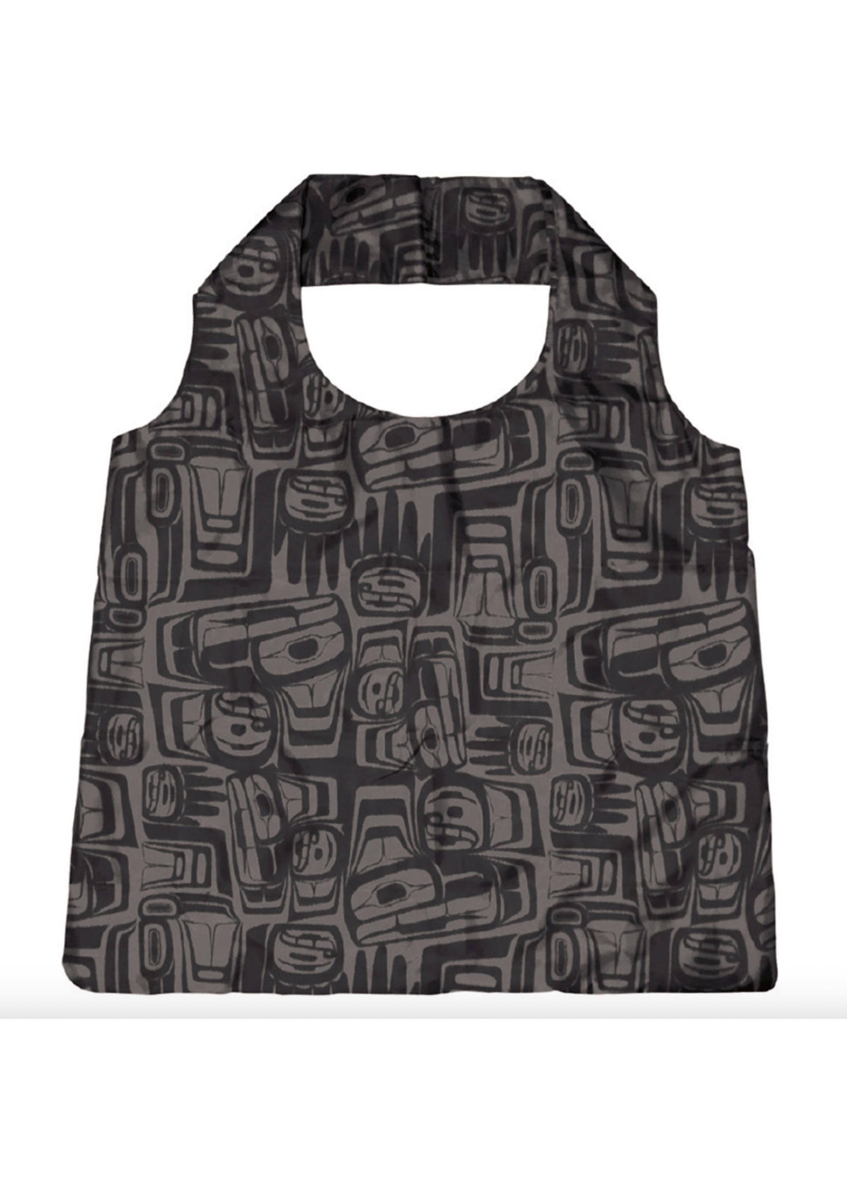 Native Northwest Foldable Shopping Bag Eagle Crest Black