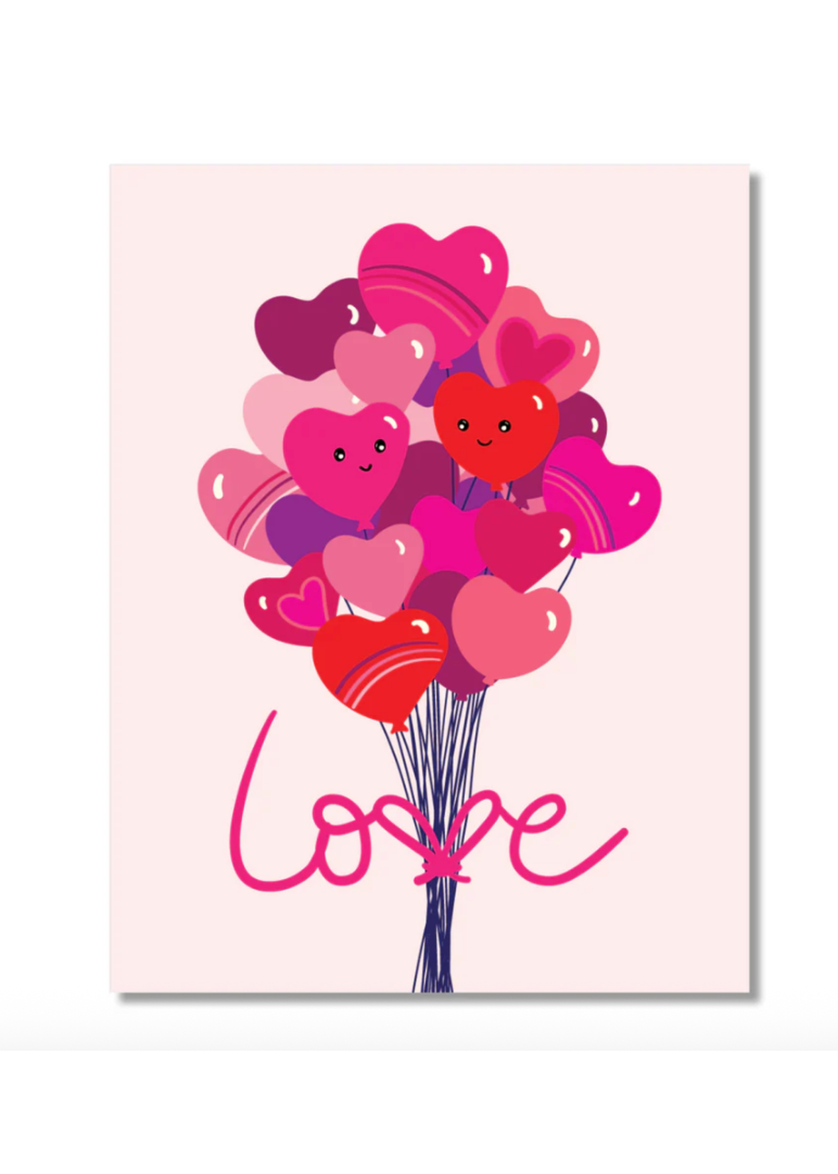 Designs by Val Heart Balloons Love Smiles Greeting Card
