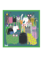 Cinnamon Aitch Cat Party Margo Greeting Card