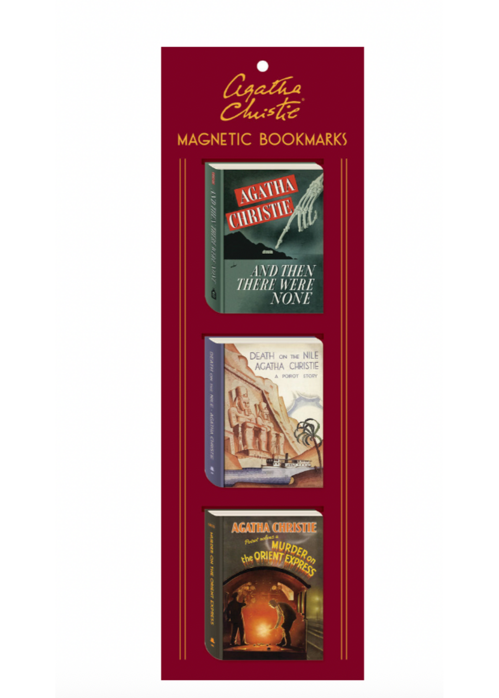 Galison Agatha Christie Magnetic Bookmarks - Pack with 3 Magnets