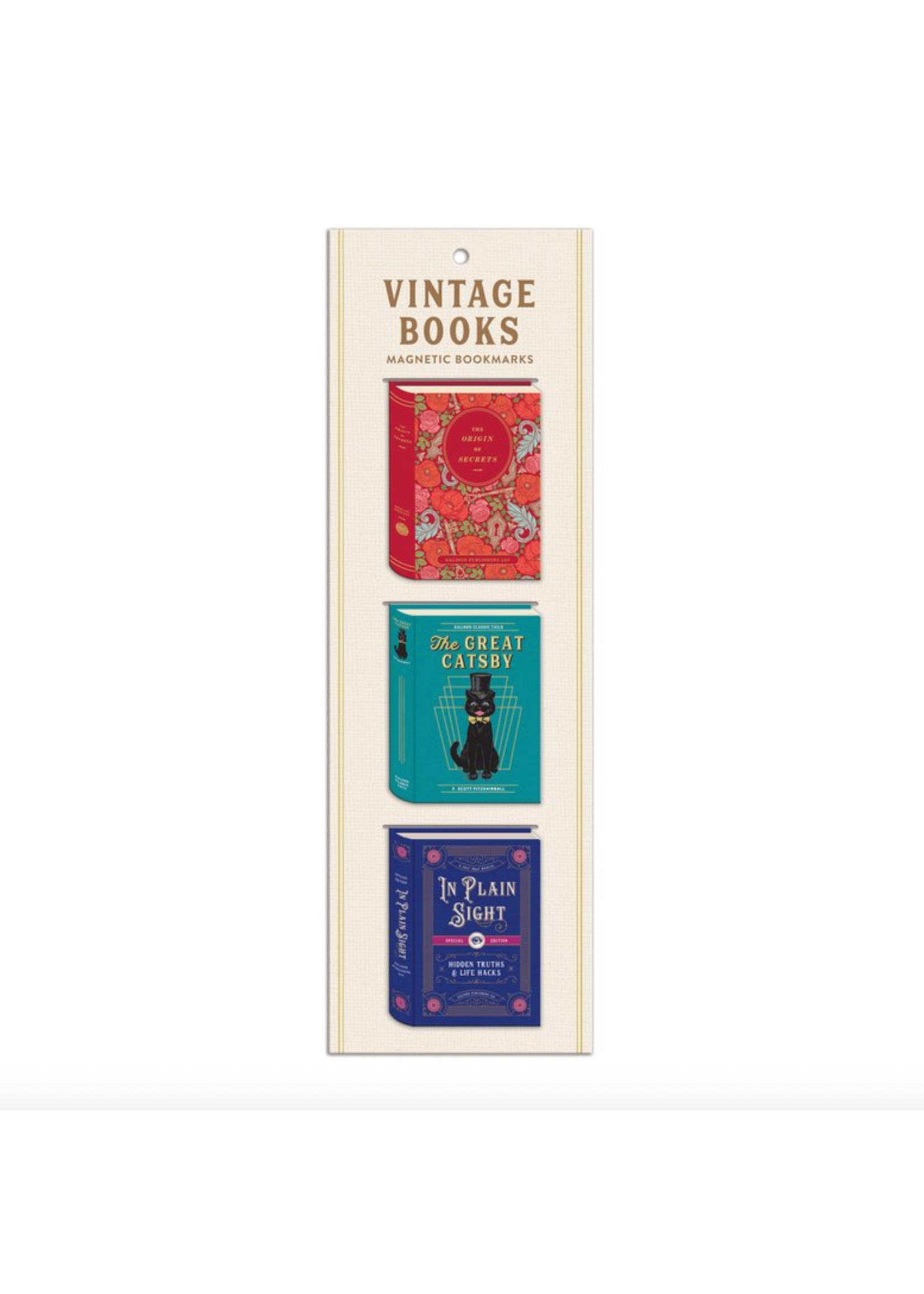 Galison Vintage Books Magnetic Bookmarks - Pack with 3 Magnets