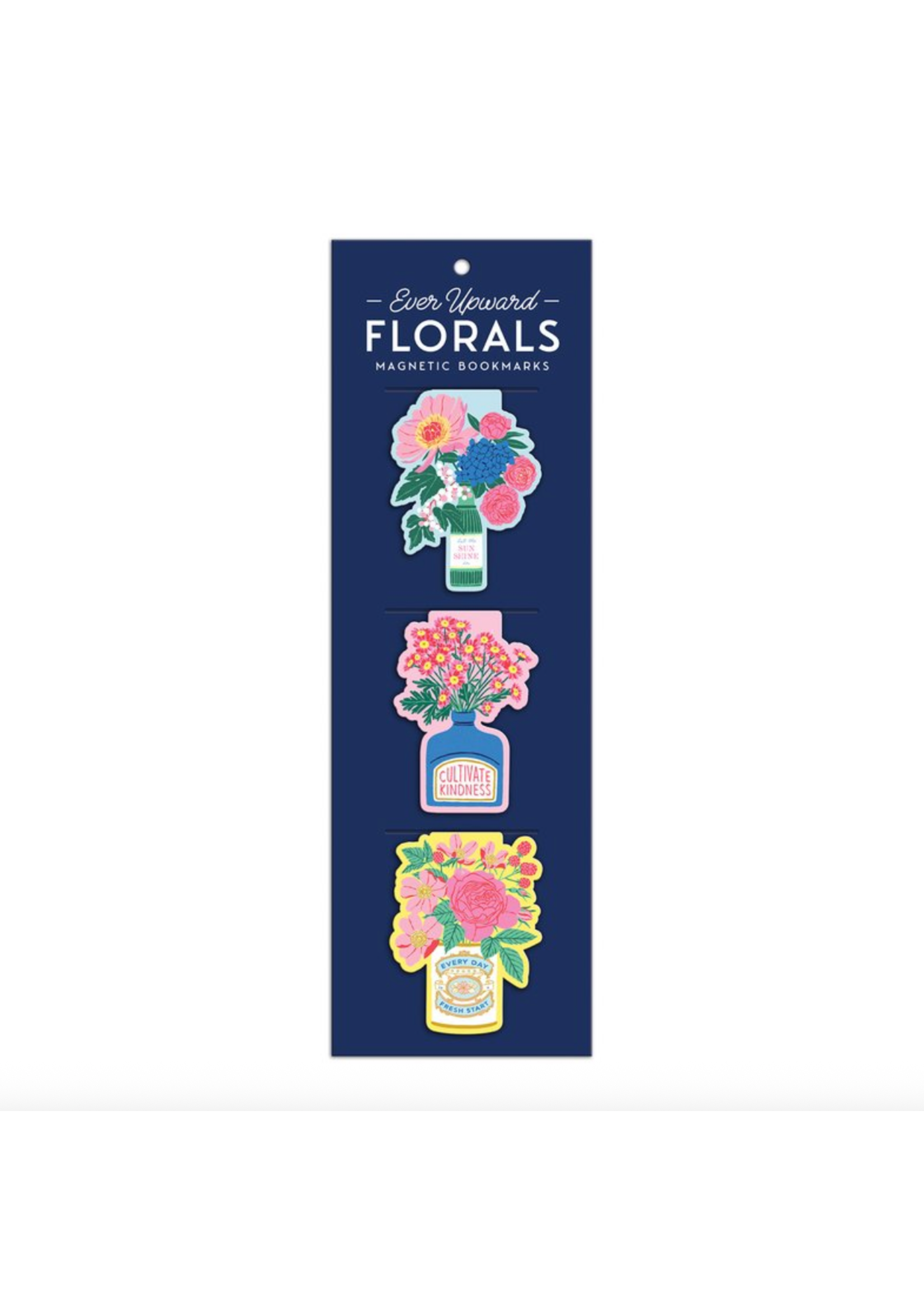 Galison Ever Upward Florals Magnetic Bookmarks - Pack with 3 Magnets