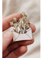 Mimi and August Letter Full of Flowers Enamel Pin