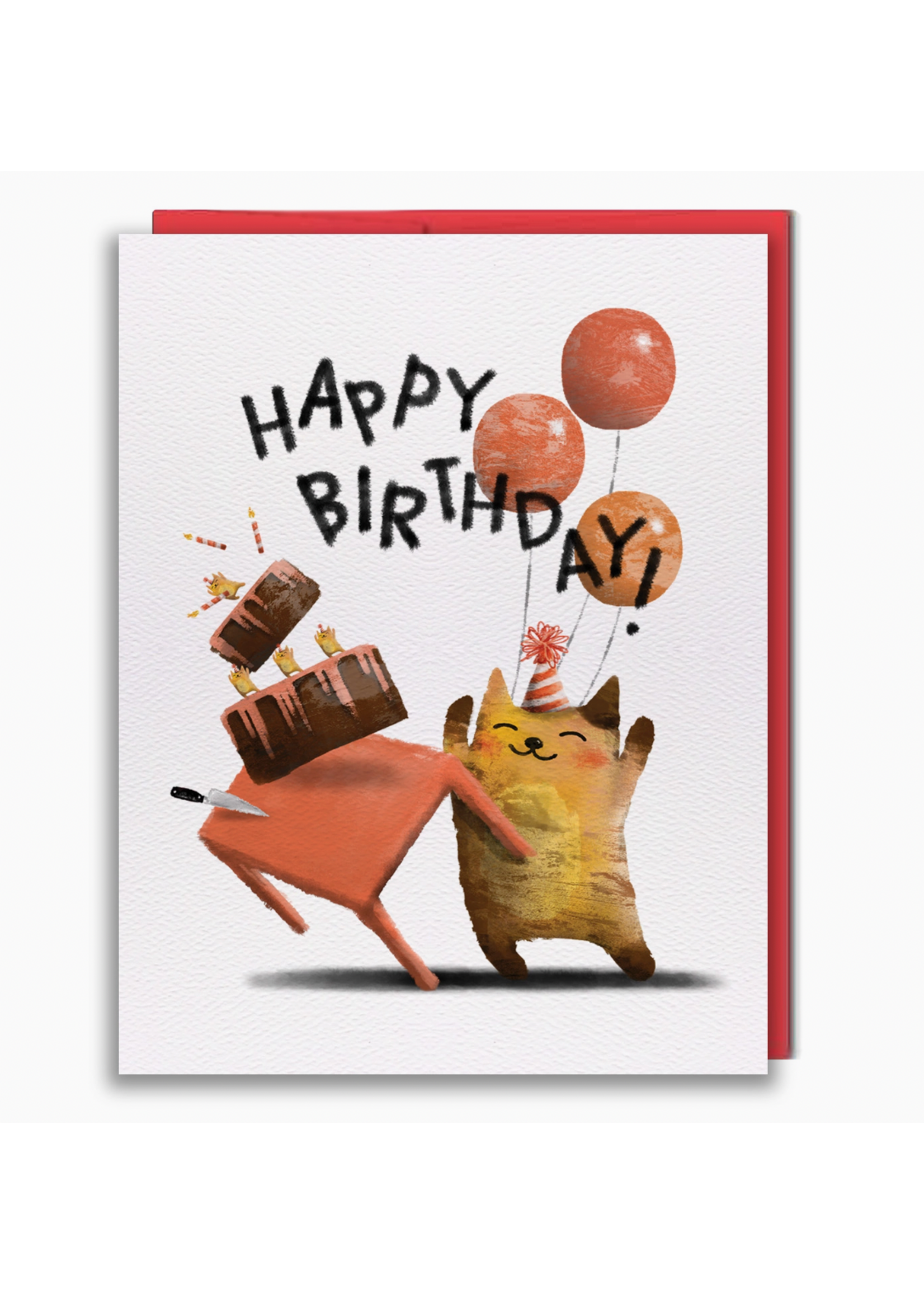 Studio Vcky Cat Flips Table Happy Birthday