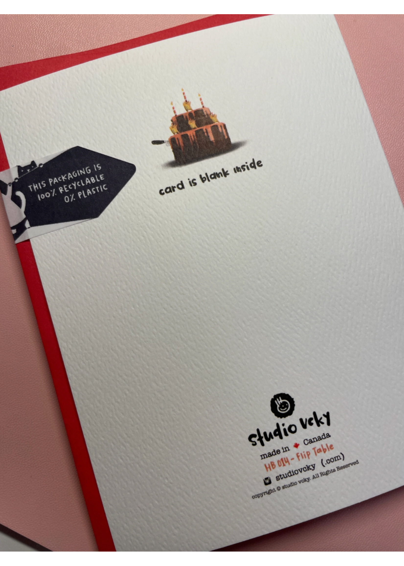 Studio Vcky Cat Flips Table Happy Birthday