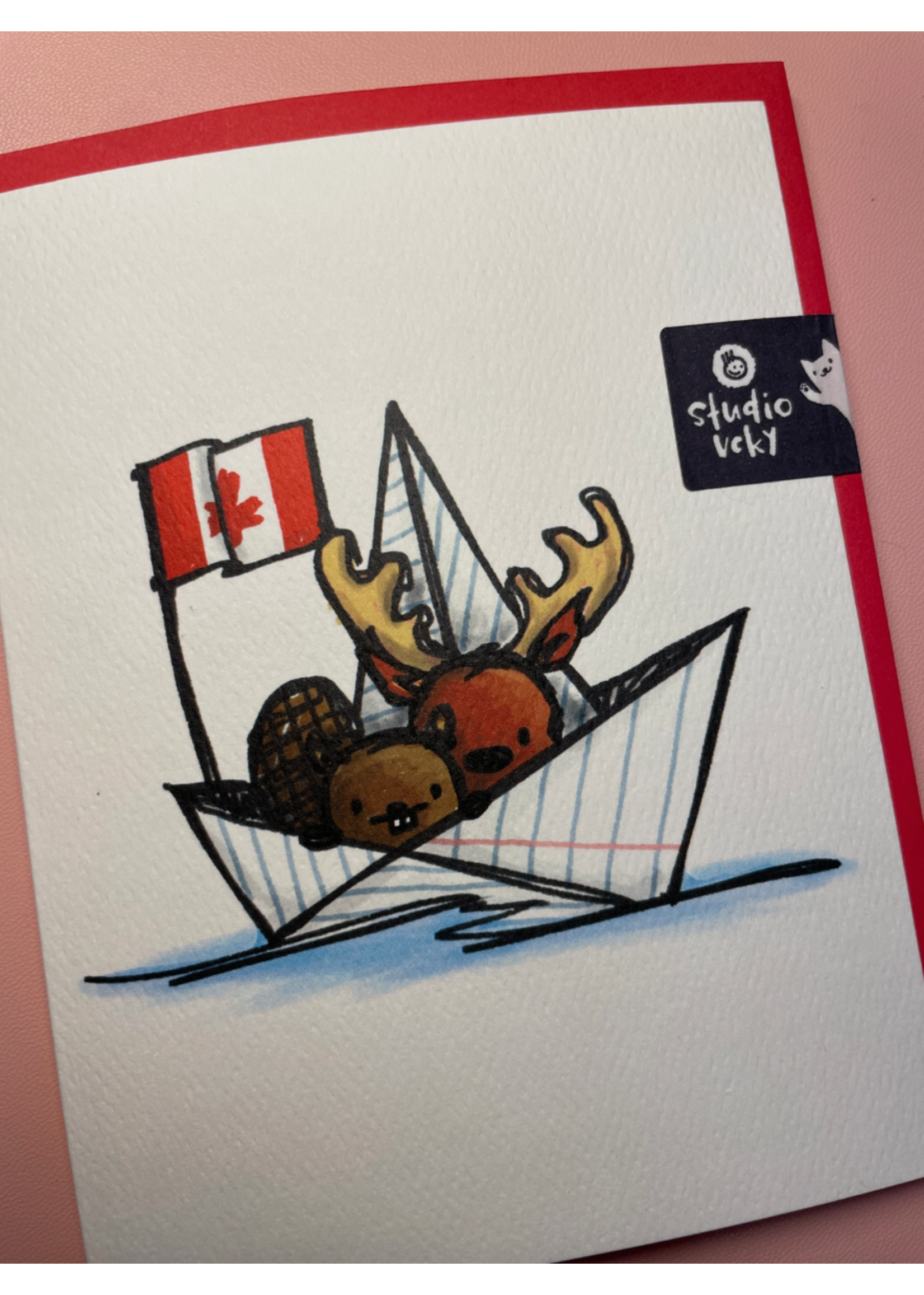 Studio Vcky Oh Canada Paper Boat Greeting Card