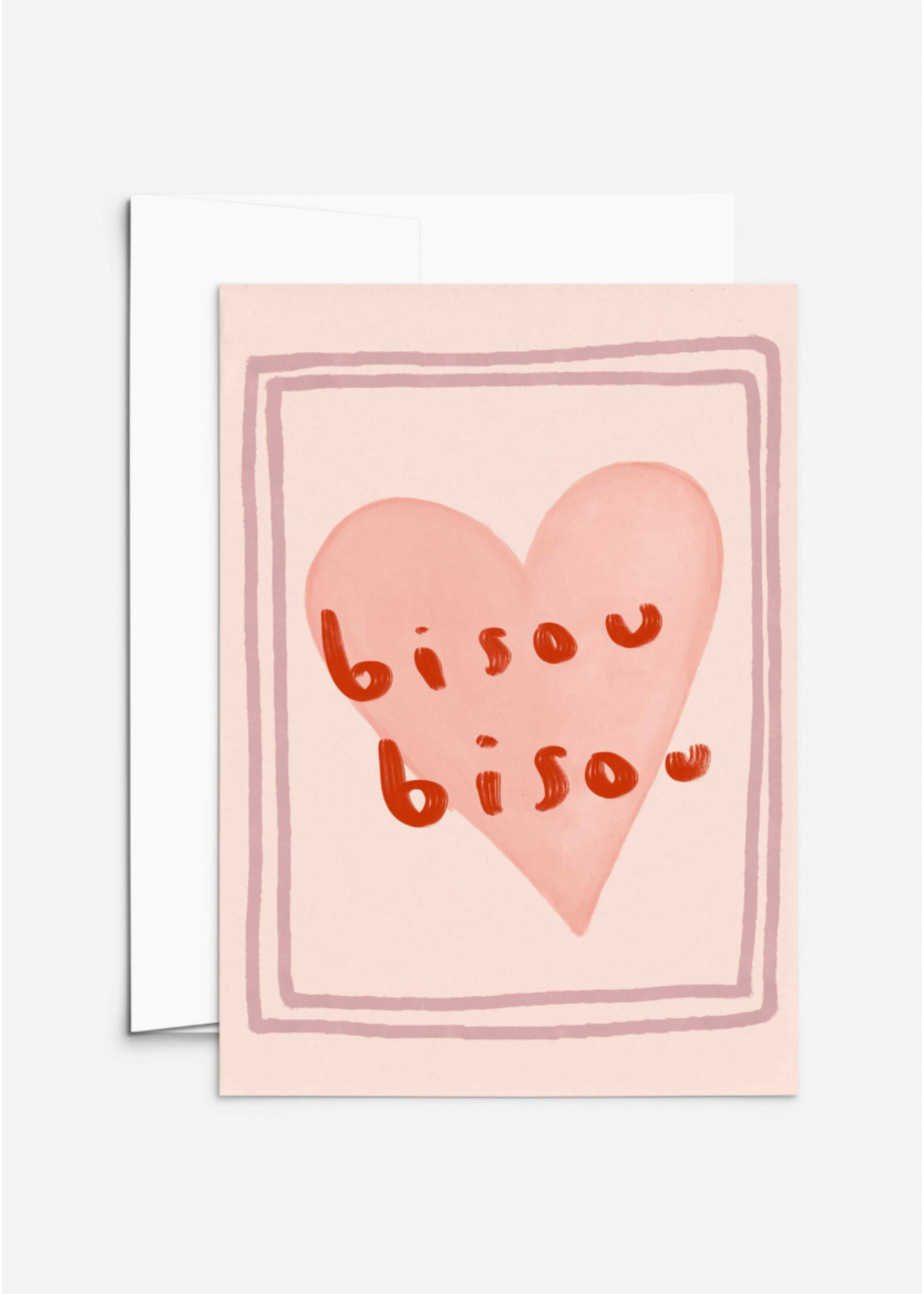 Mimi and August Bisou Bisou Heart Greeting Card