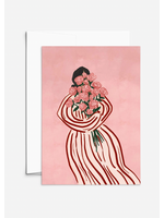 Mimi and August Bouquet of Roses Woman Greeting Card