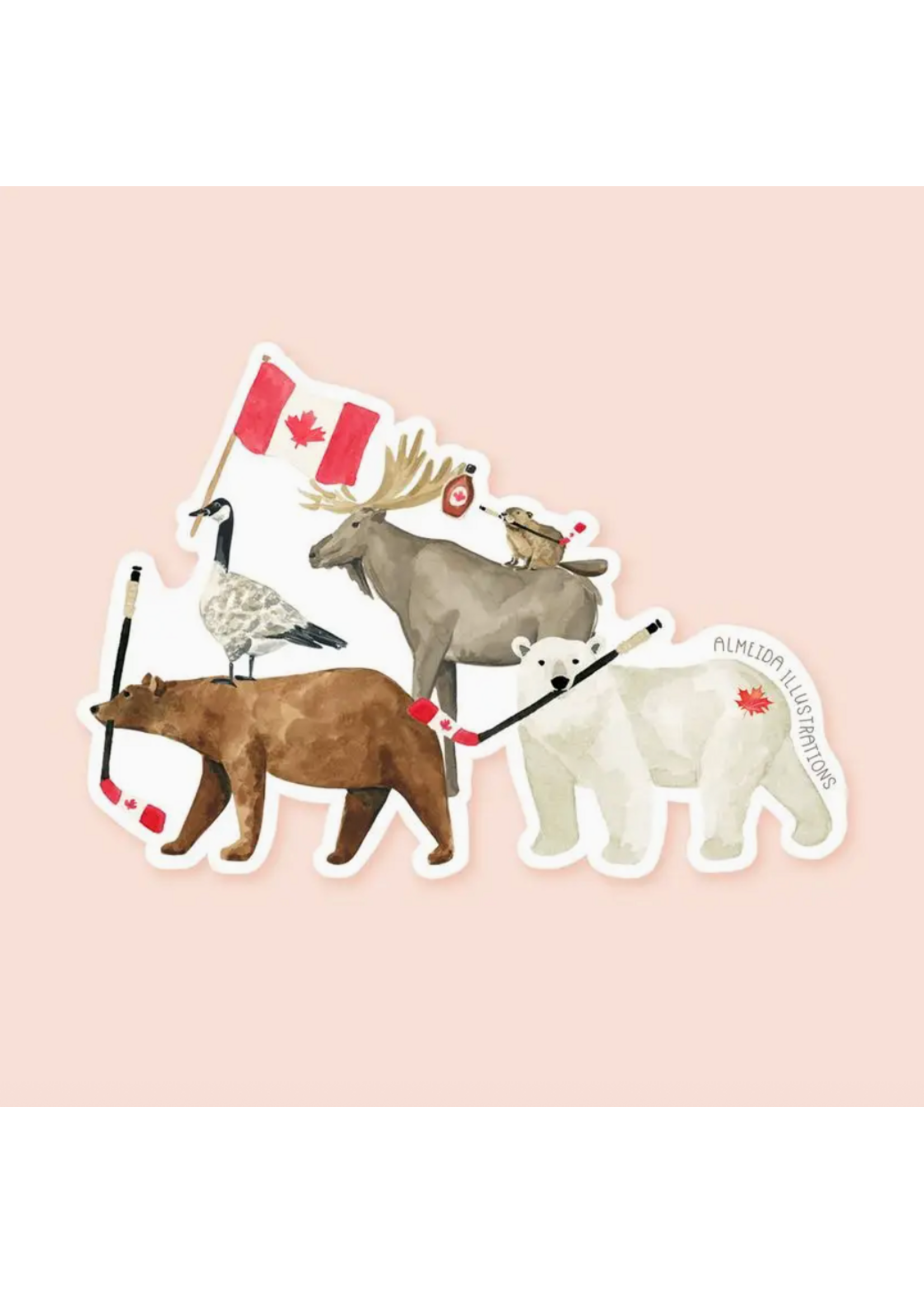 Almeida Illustrations The Eh Team Canadian Animal Sticker