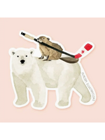 Almeida Illustrations Polar Bear and Beaver Canadian Animal Sticker