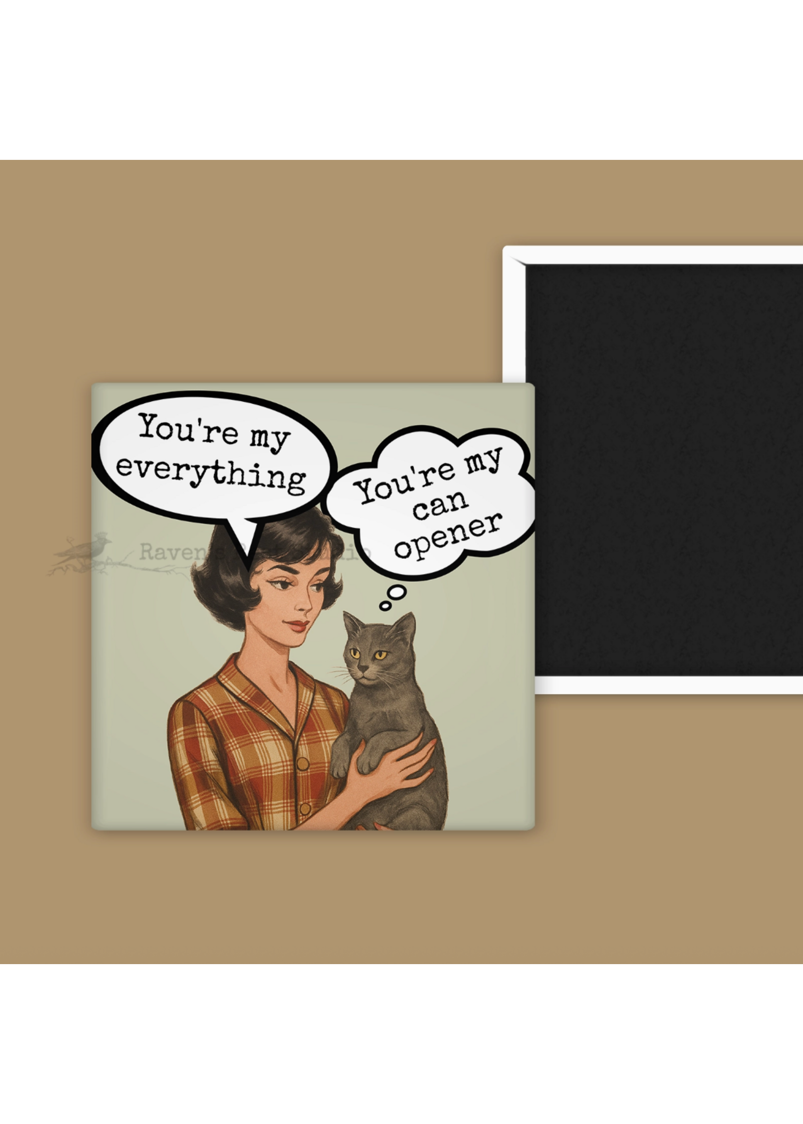 Raven's Rest Can Opener Cat Magnet