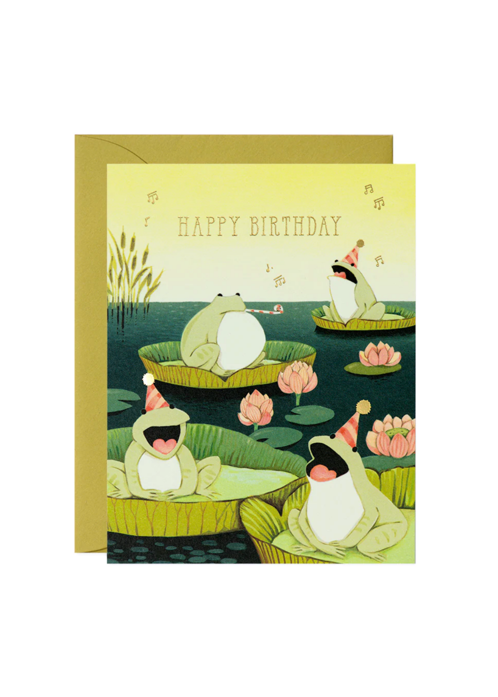 Joojoo Paper Singing Frogs Greeting Card