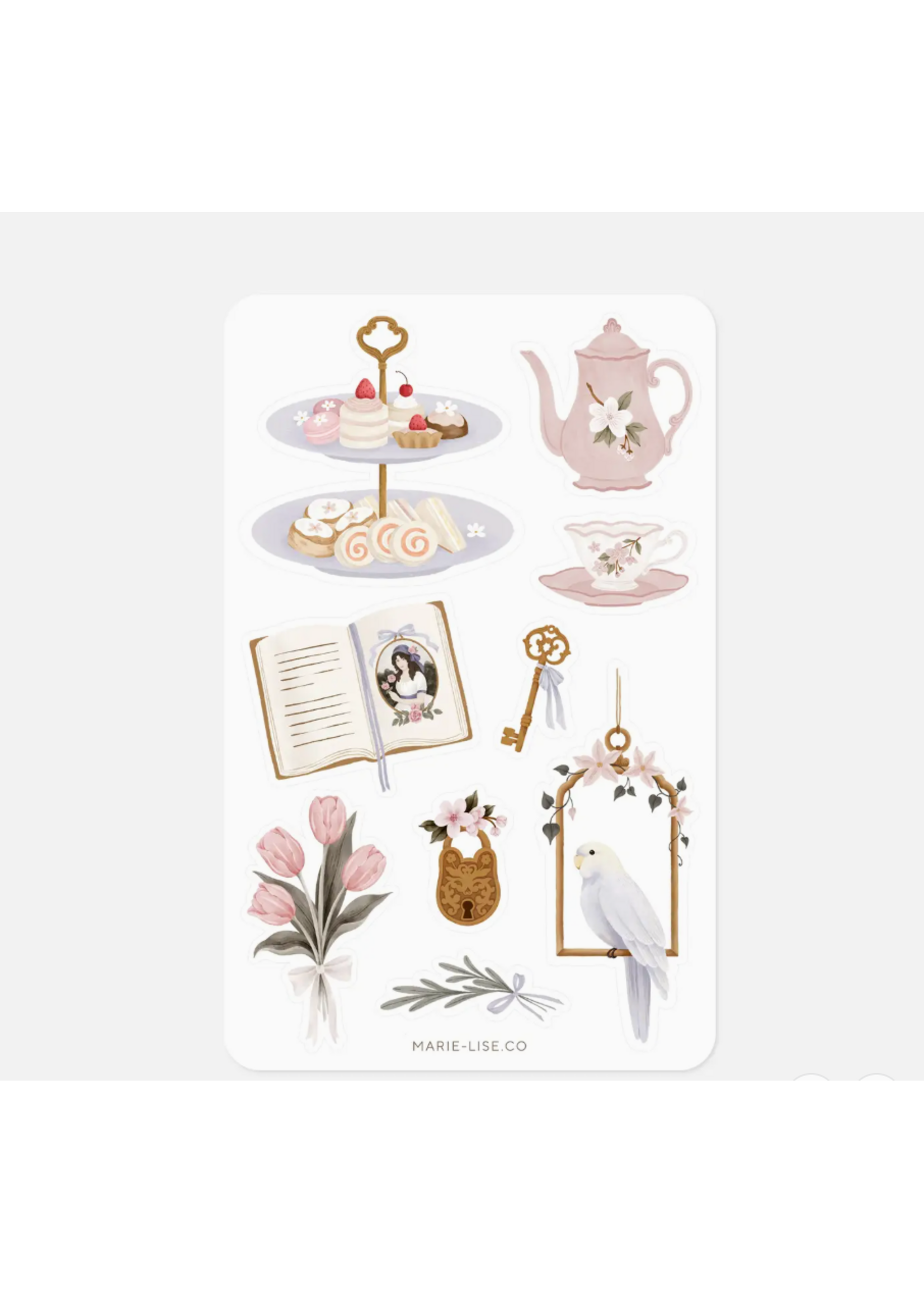 Marie-Lise Illustration Thé au Jardin Sticker Sheet