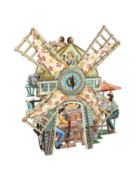 Paper D'Art 3D Pop Up Card The Windmill Tea Shop