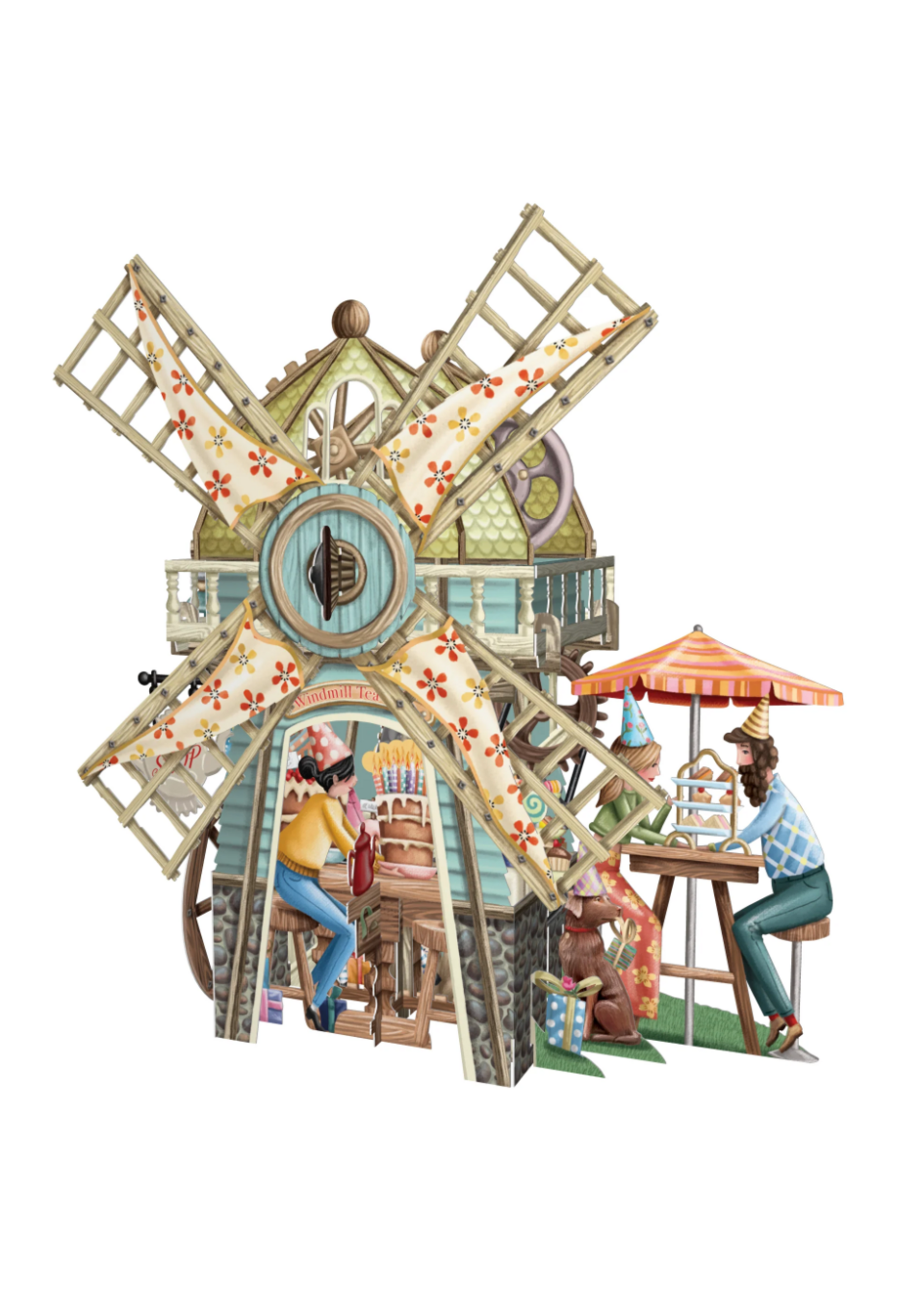 Paper D'Art 3D Pop Up Card The Windmill Tea Shop