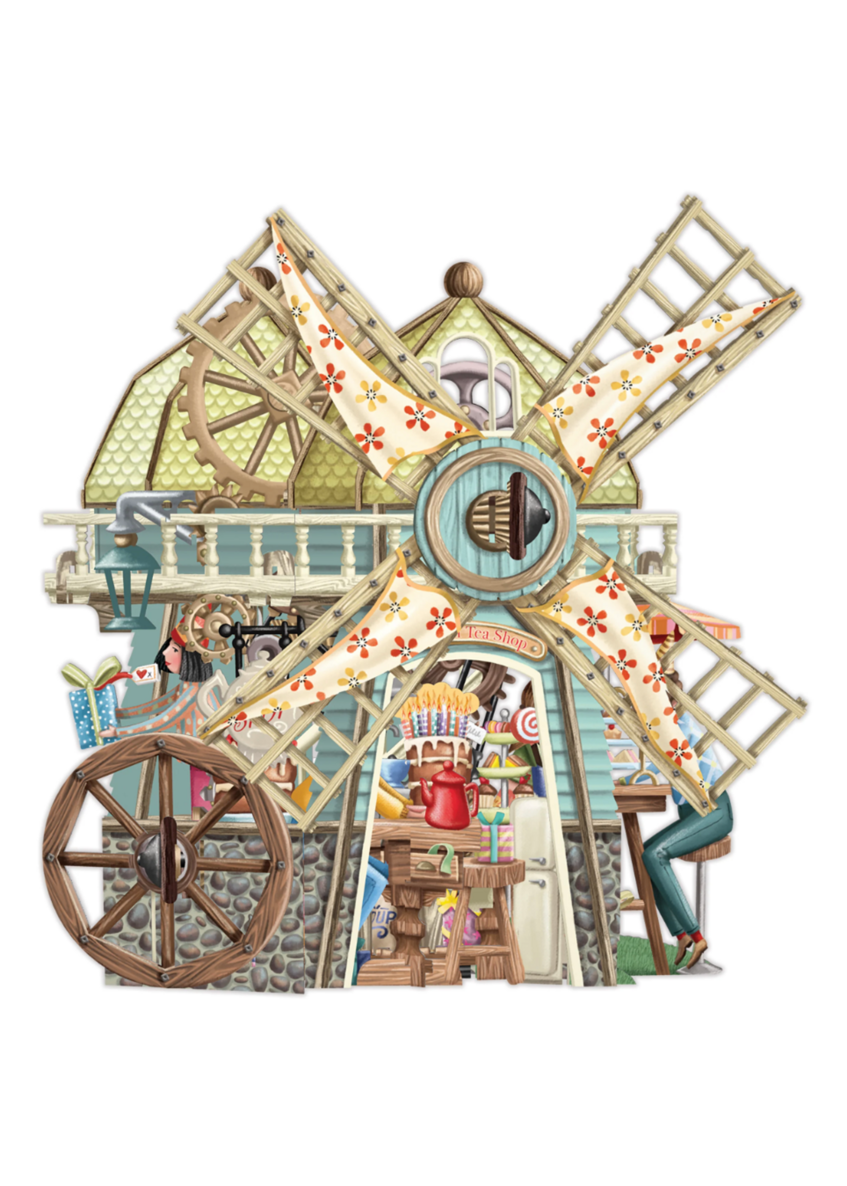 Paper D'Art 3D Pop Up Card The Windmill Tea Shop