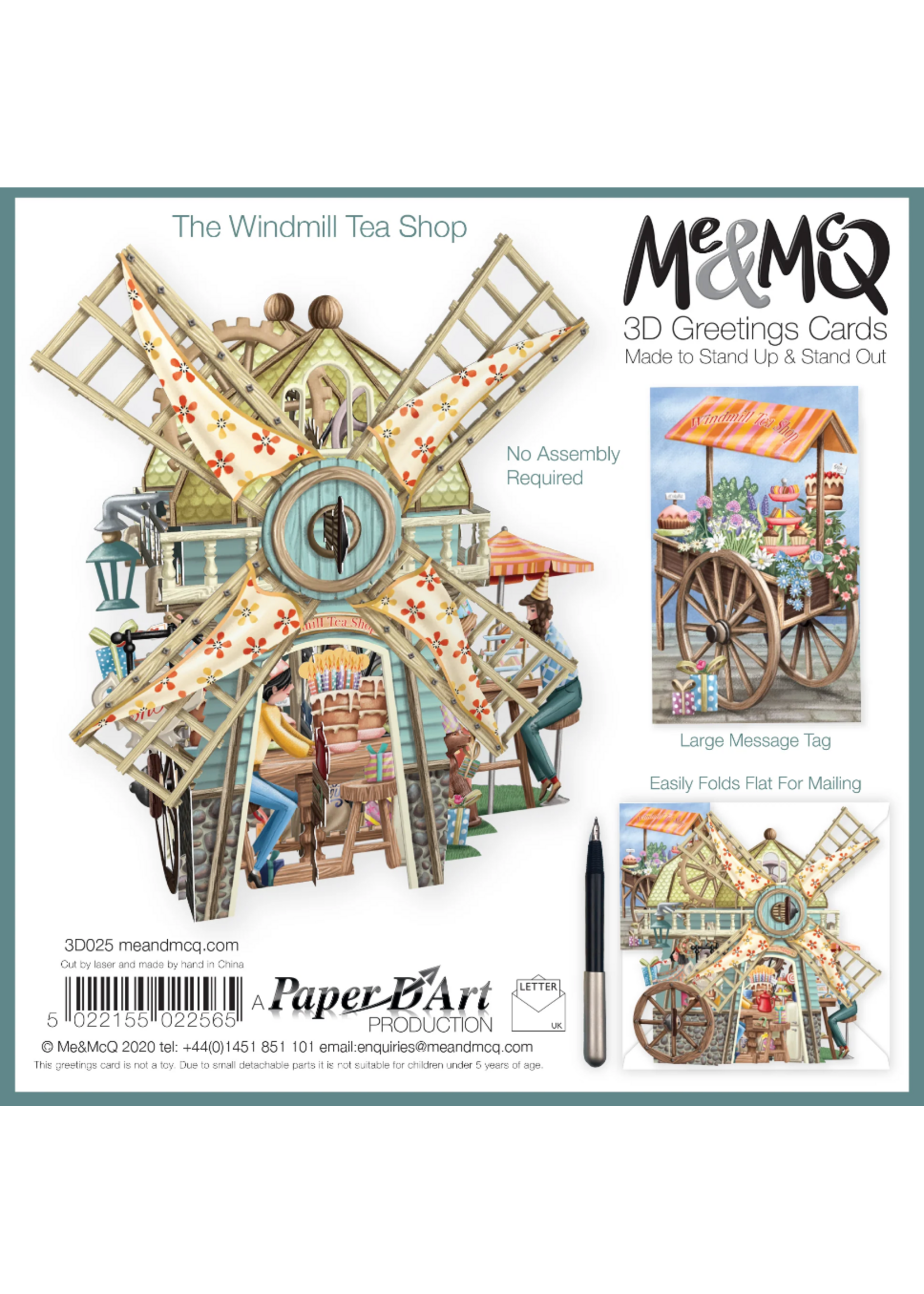 Paper D'Art 3D Pop Up Card The Windmill Tea Shop