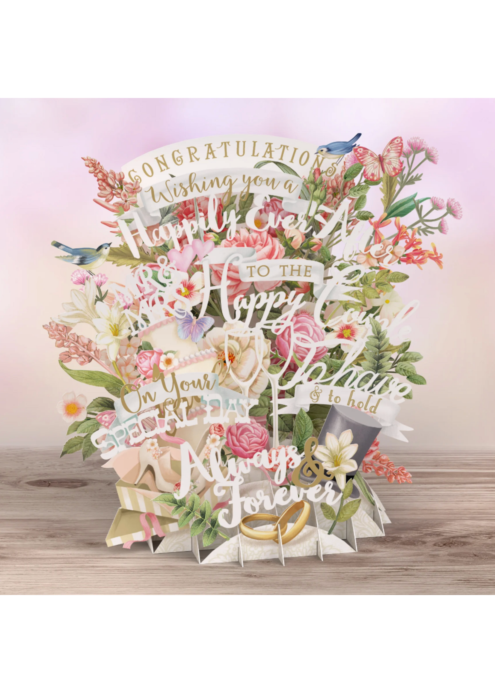 Paper D'Art 3D Pop Up Card  On Your Wedding Day