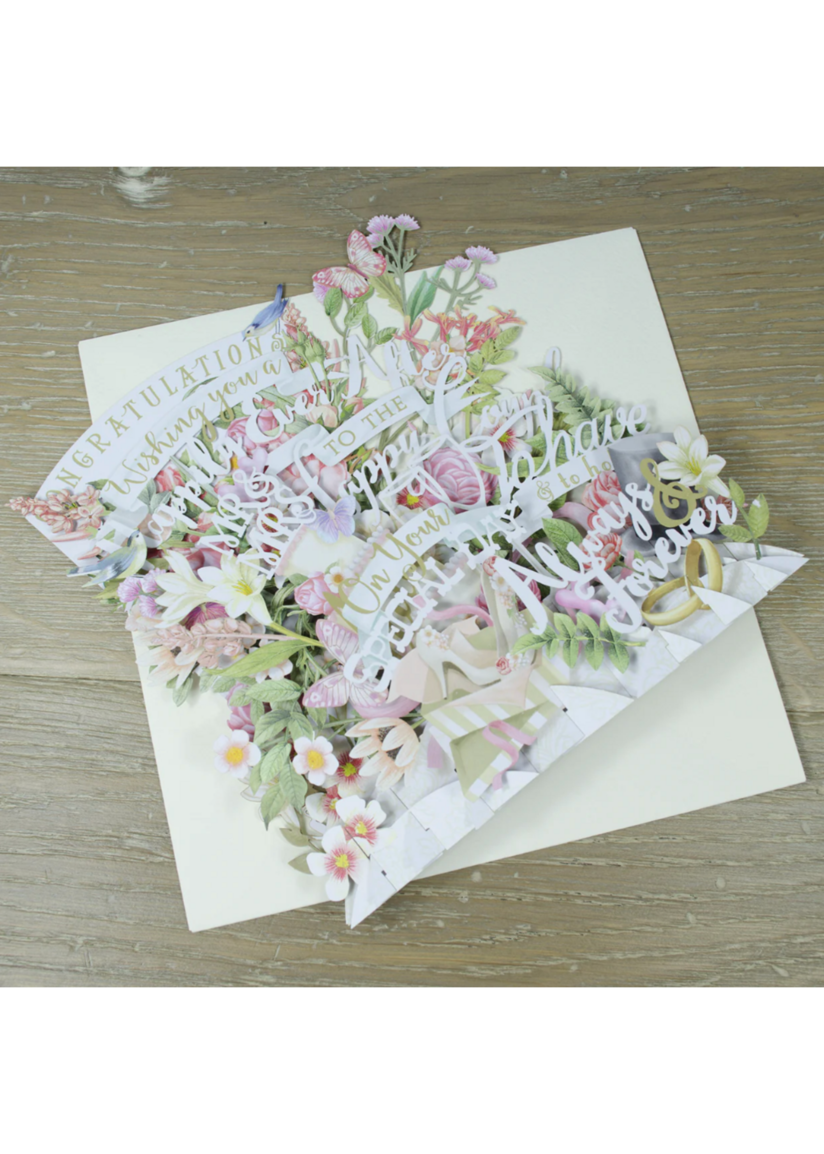 Paper D'Art 3D Pop Up Card  On Your Wedding Day