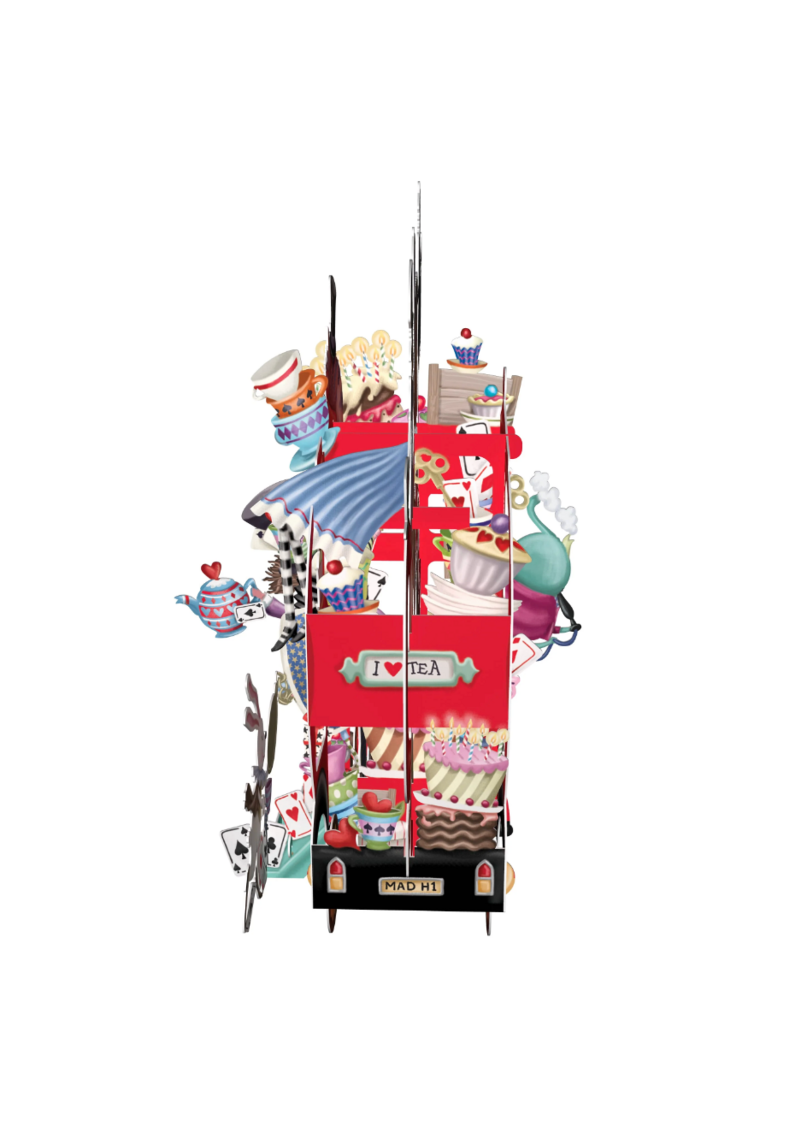 Paper D'Art 3D Pop Up Card Alice's Teapot