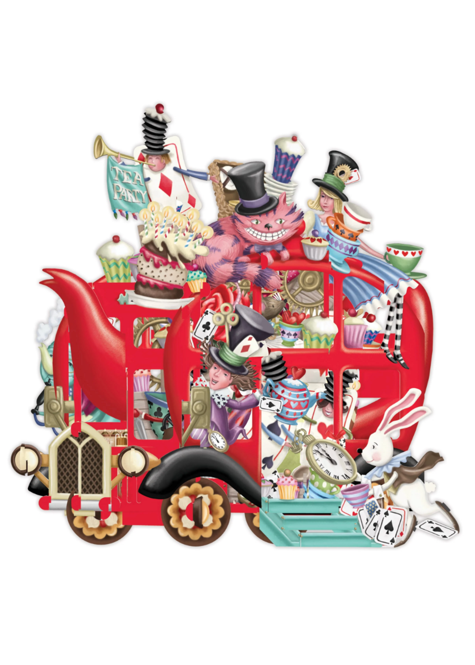 Paper D'Art 3D Pop Up Card Alice's Teapot