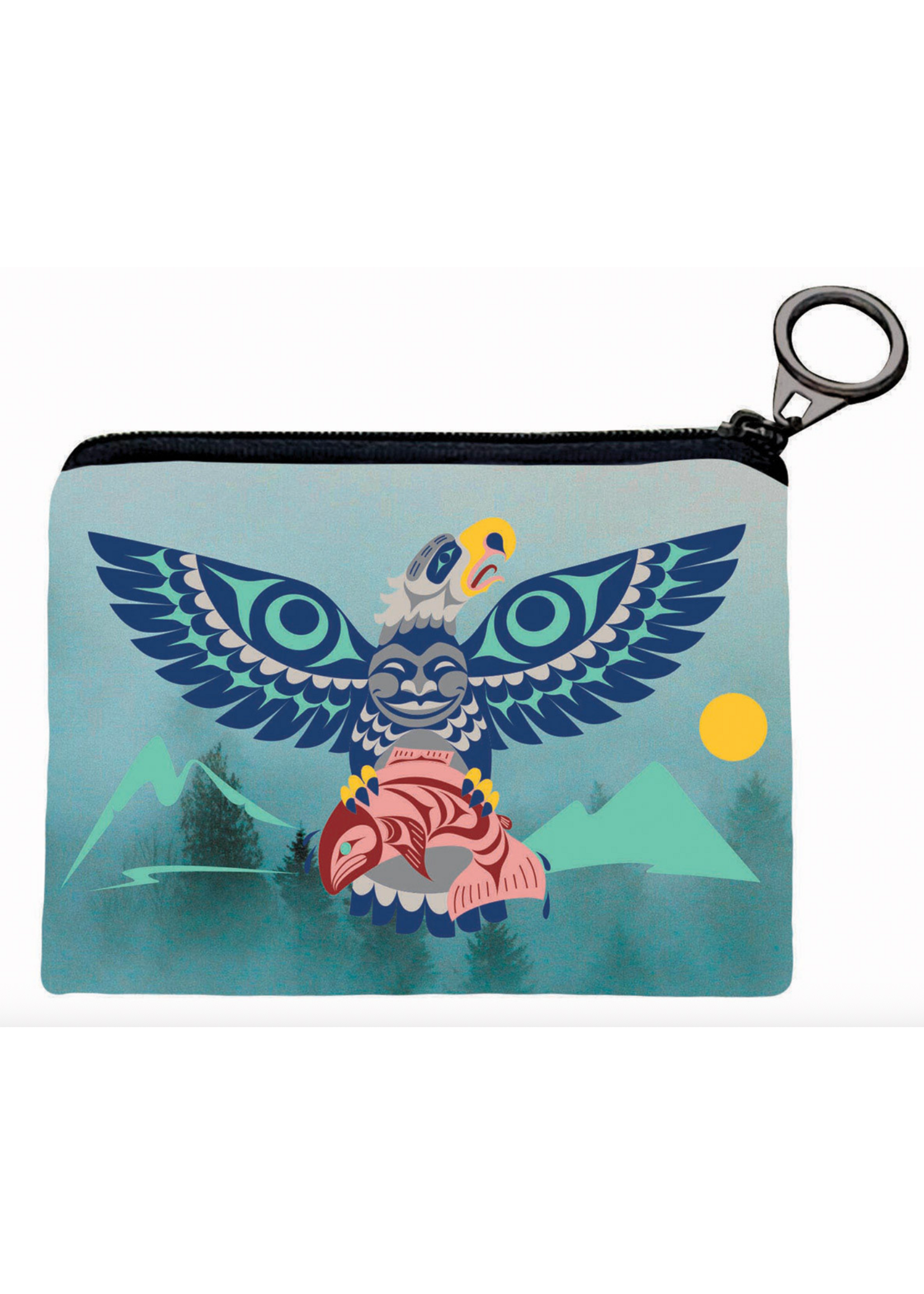 Native Northwest Coin Purse Eagle Salmon by Doug LaFortune