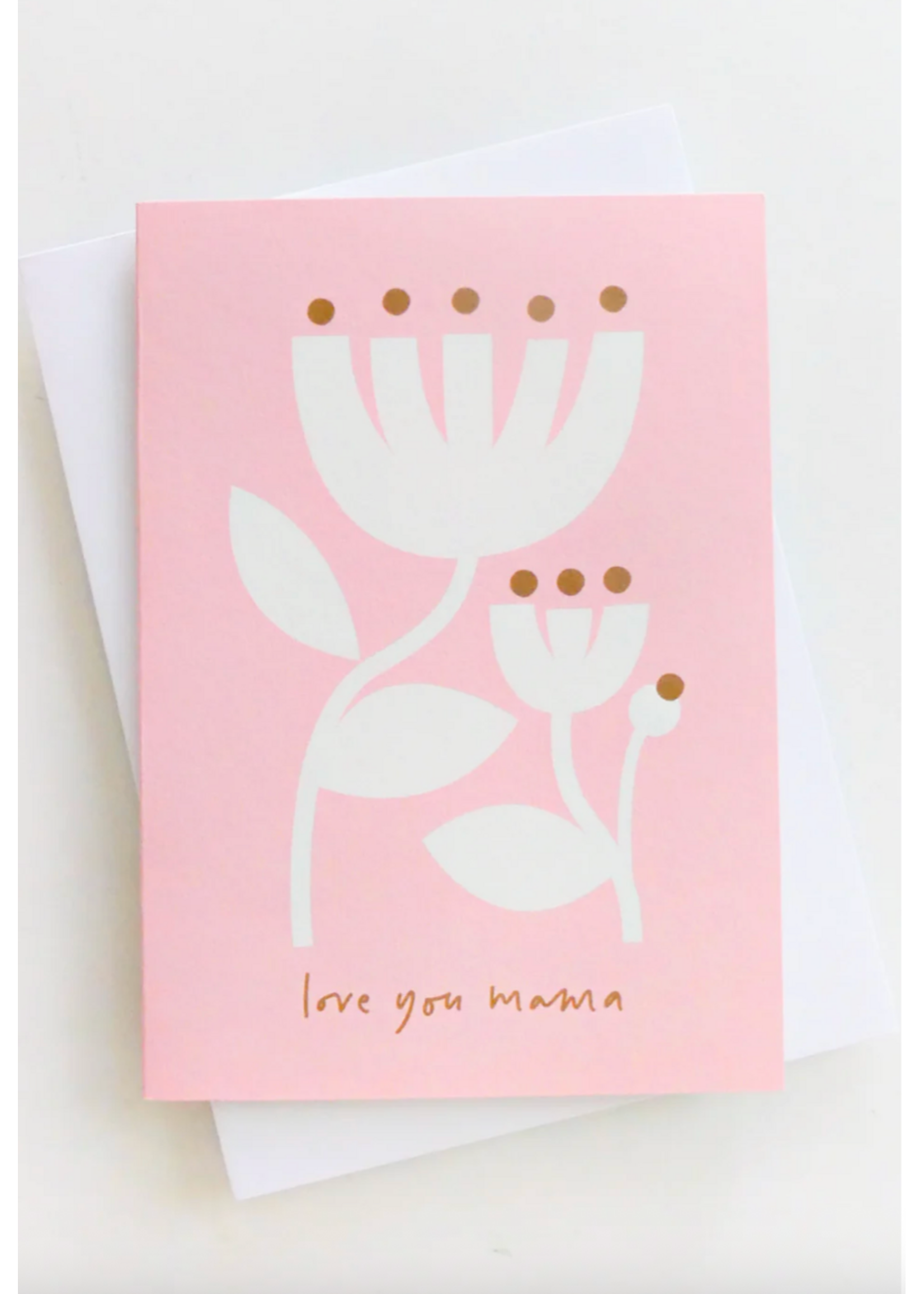 Graphic Factory Love You Mama White Flowers