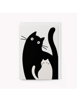 Graphic Factory Mother and Kitten Black and White