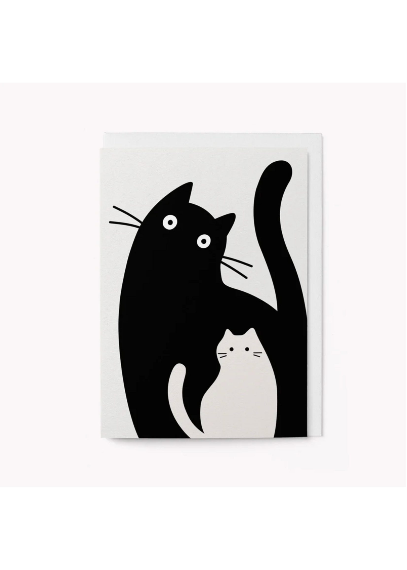 Graphic Factory Mother and Kitten Black and White