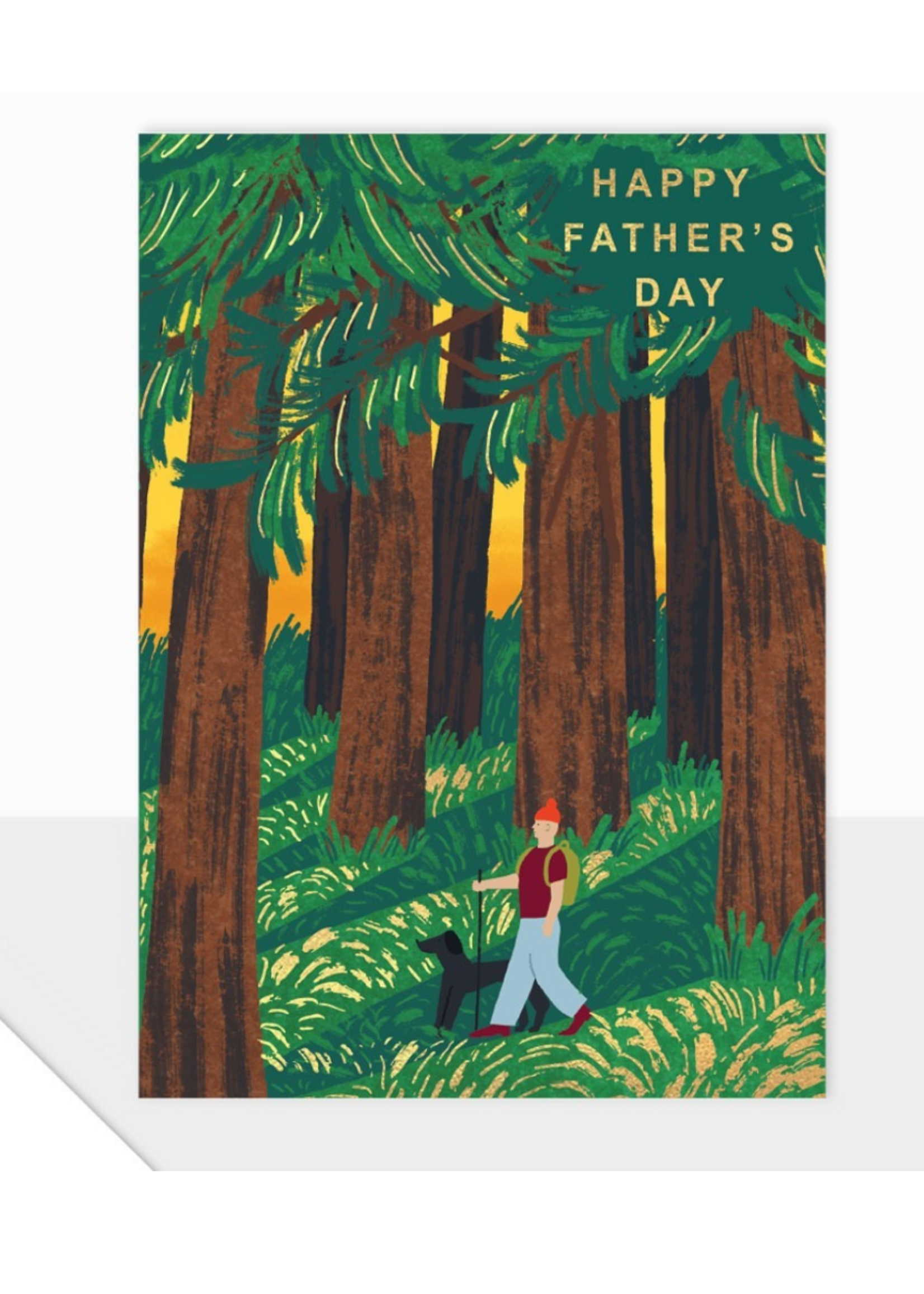 Laura Darrington Design Happy Father's Day Woods Man and Dog