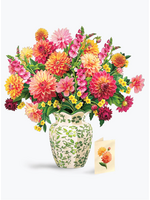 Fresh Cut Paper Dahlia Sunrise Pop Up Flower Bouquet
