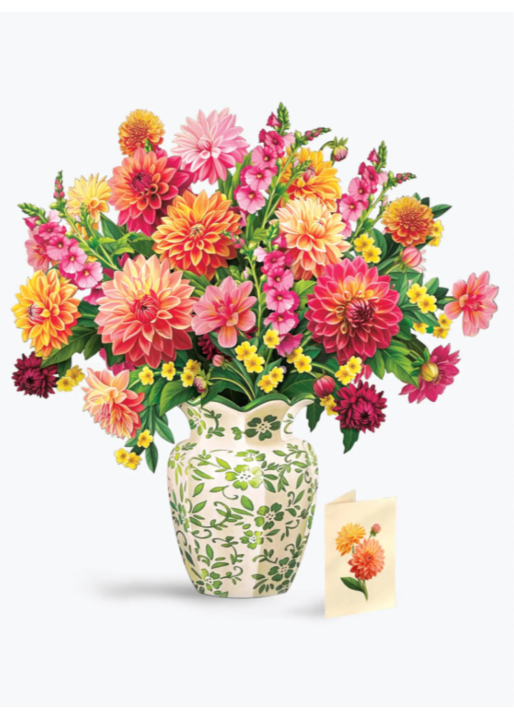 Fresh Cut Paper Dahlia Sunrise Pop Up Flower Bouquet