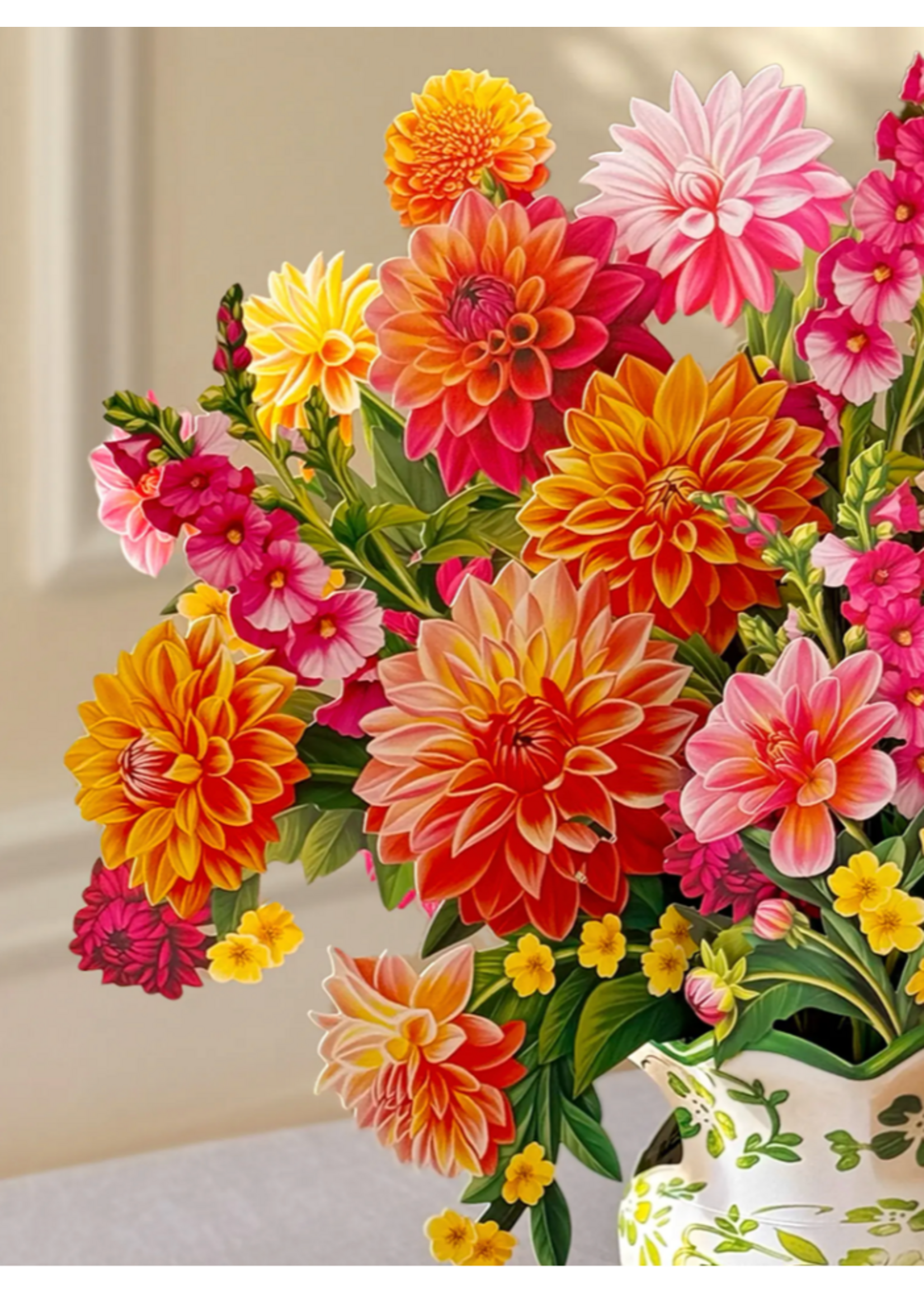 Fresh Cut Paper Dahlia Sunrise Pop Up Flower Bouquet