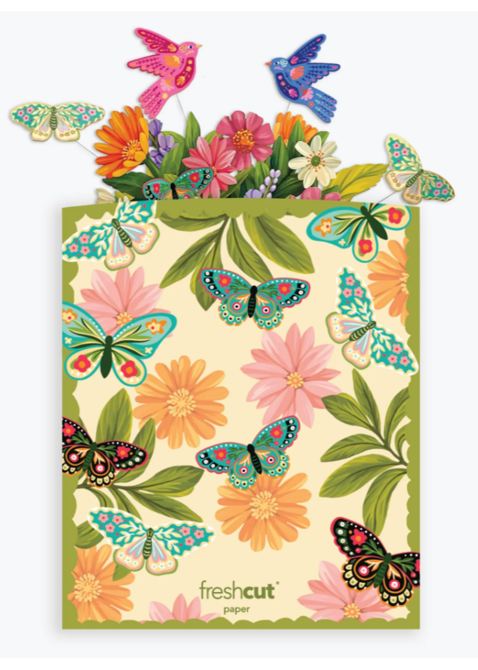 Fresh Cut Paper Enchanted Garden Pop Up Flower Bouquet