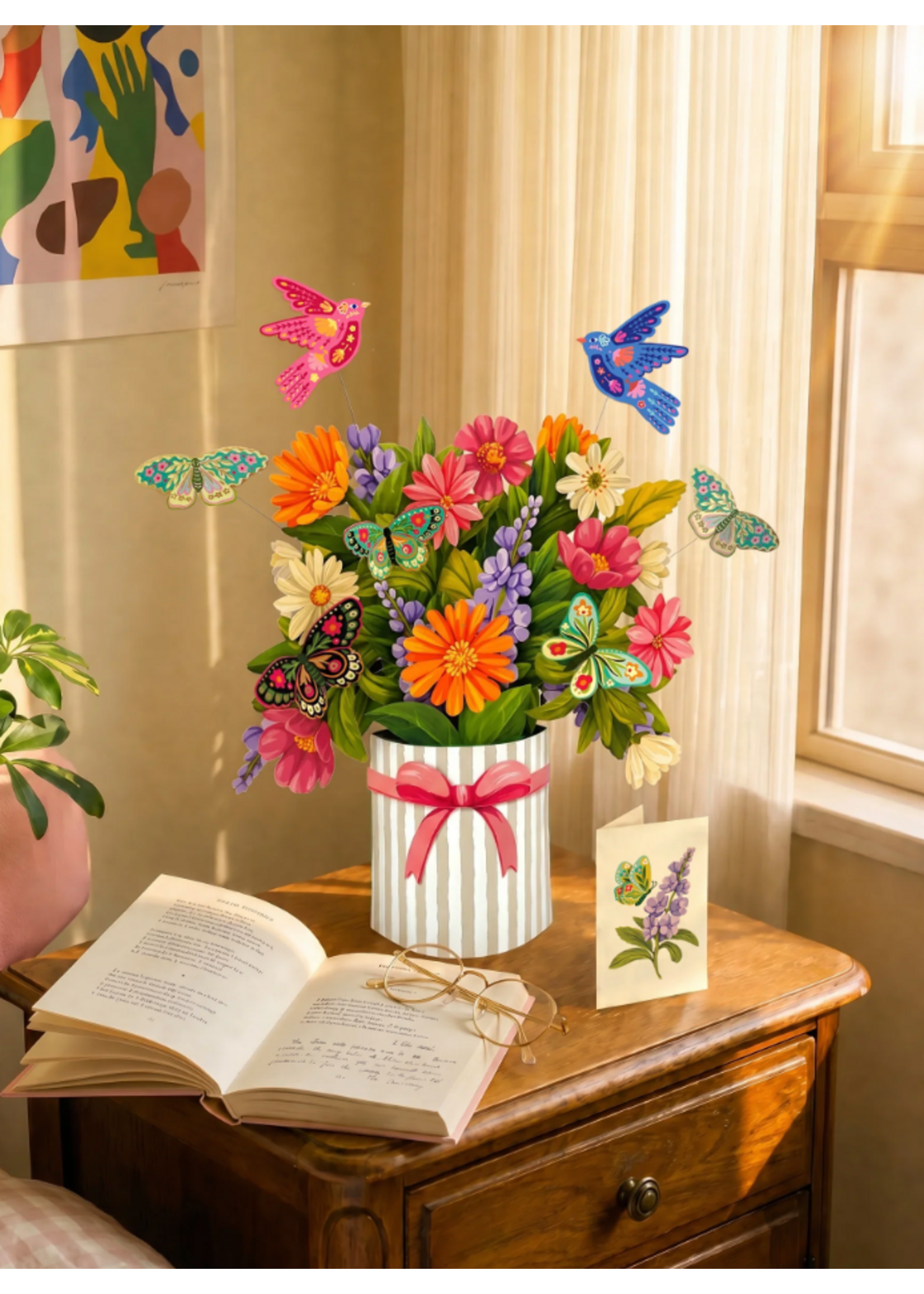 Fresh Cut Paper Enchanted Garden Pop Up Flower Bouquet