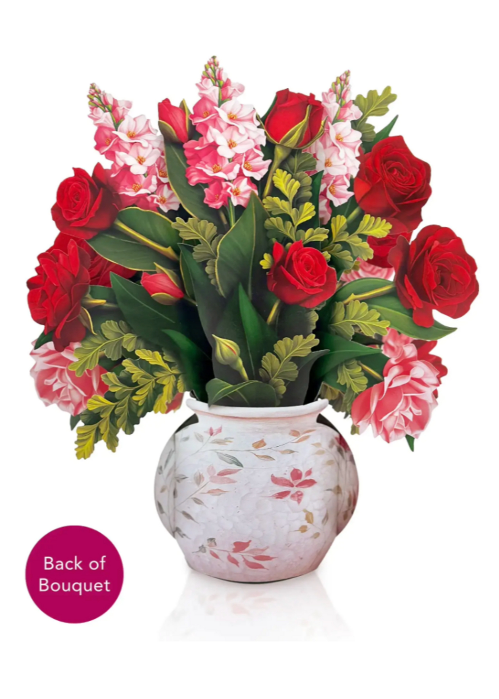 Fresh Cut Paper Blooming Roses Pop Up Flower Bouquet