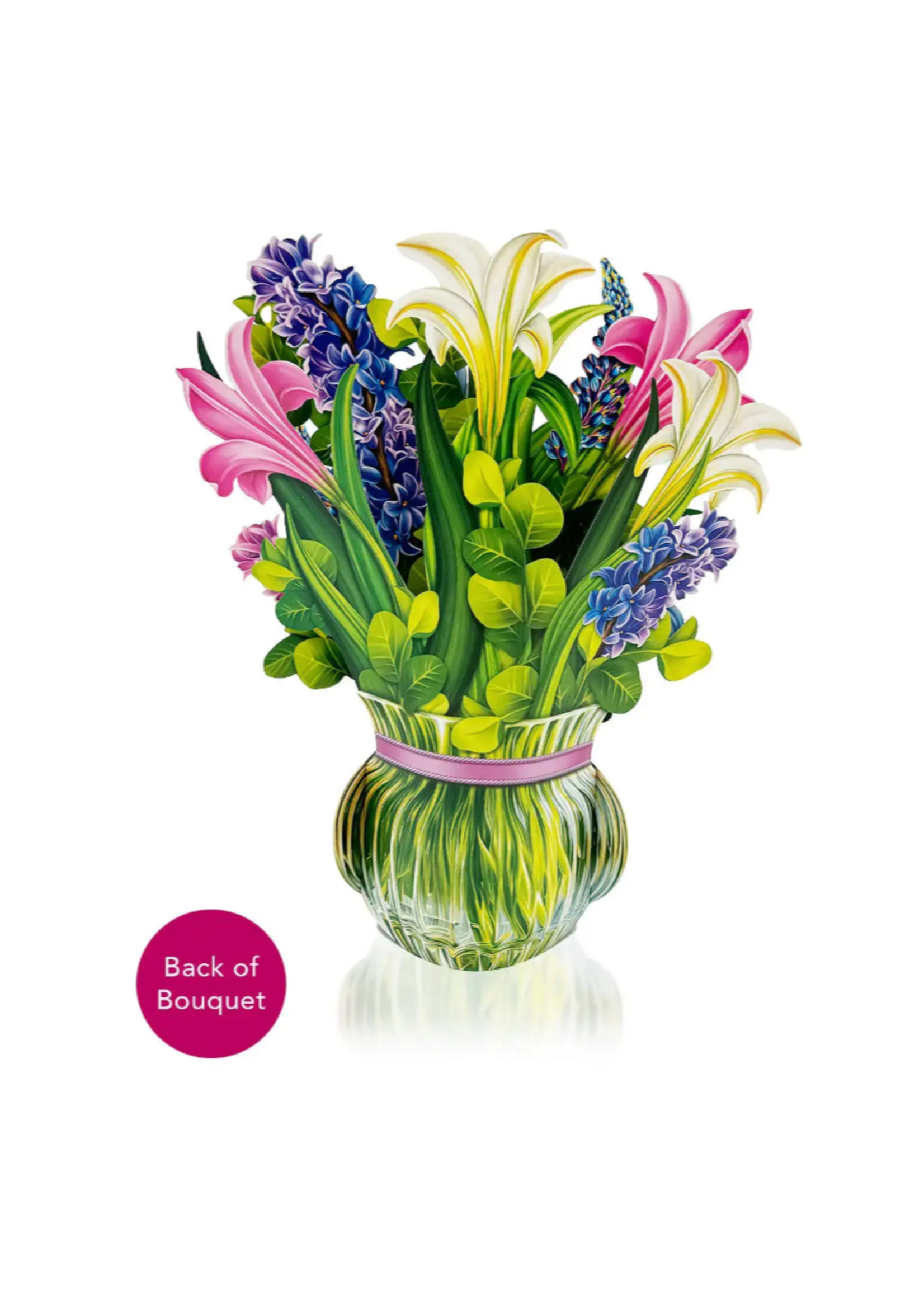 Fresh Cut Paper Lilies and Lupines Pop Up Flower Bouquet