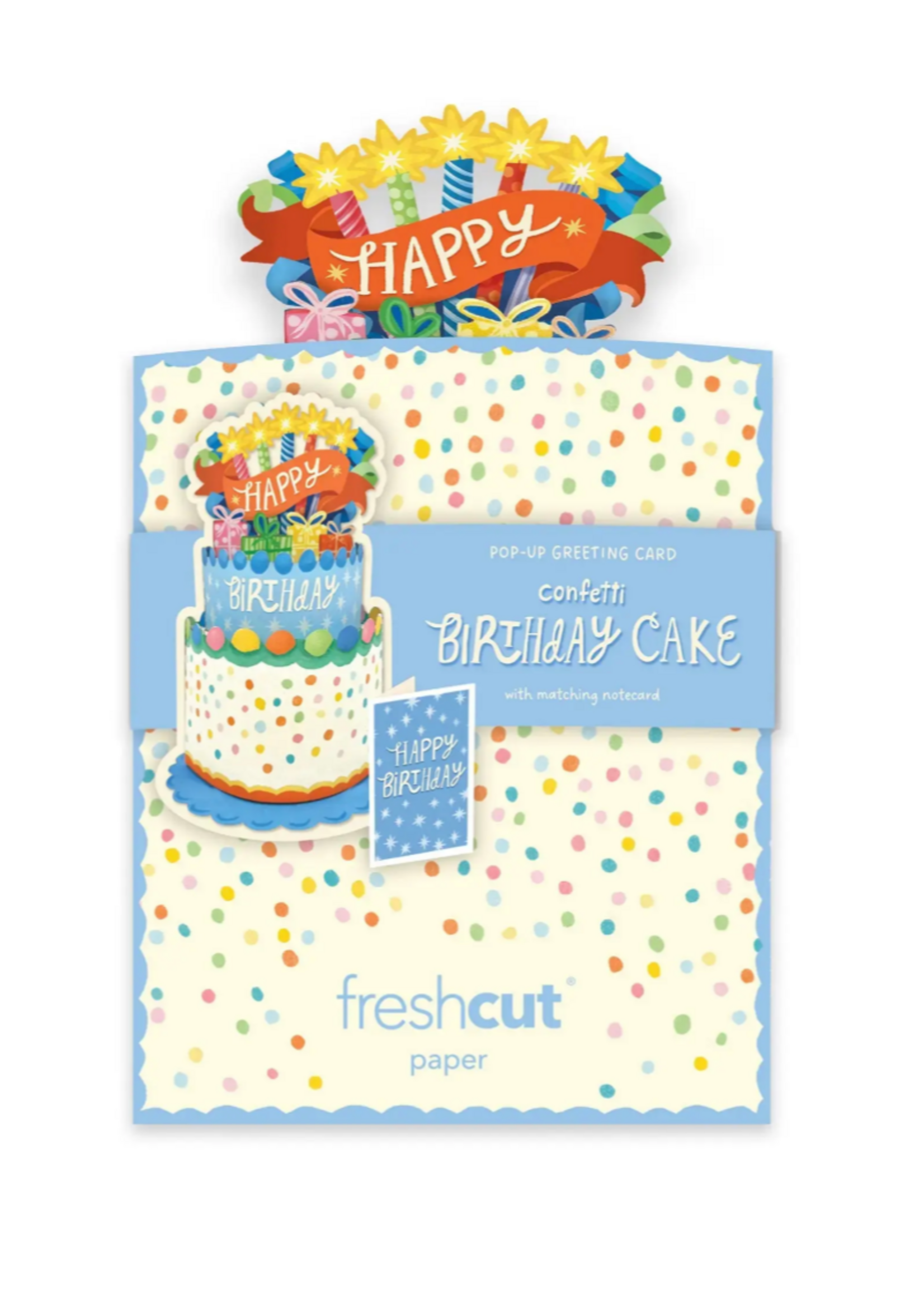 Fresh Cut Paper Confetti Birthday Cake Mini Pop Up