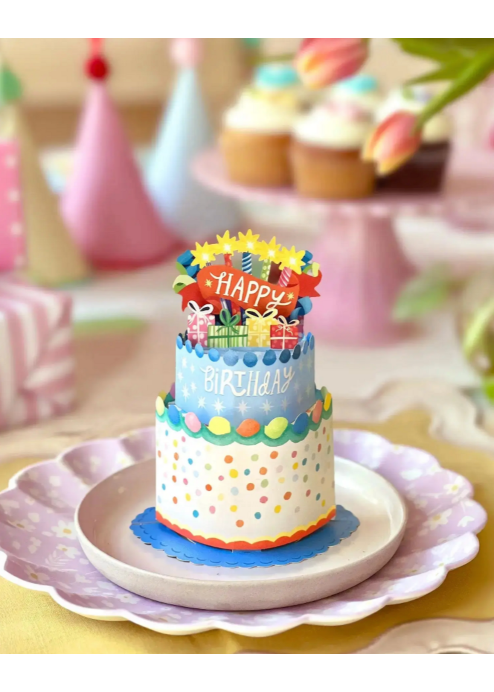 Fresh Cut Paper Confetti Birthday Cake Mini Pop Up