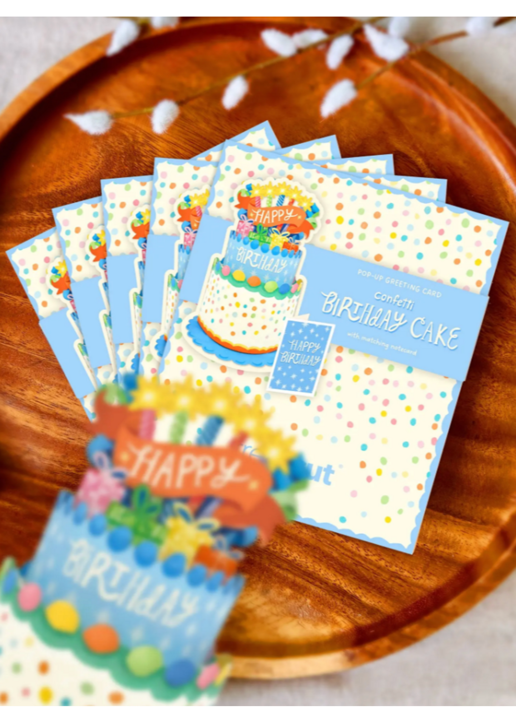 Fresh Cut Paper Confetti Birthday Cake Mini Pop Up