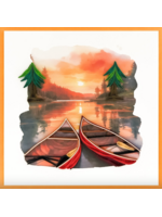 Paper Poetry Canoe Sunset