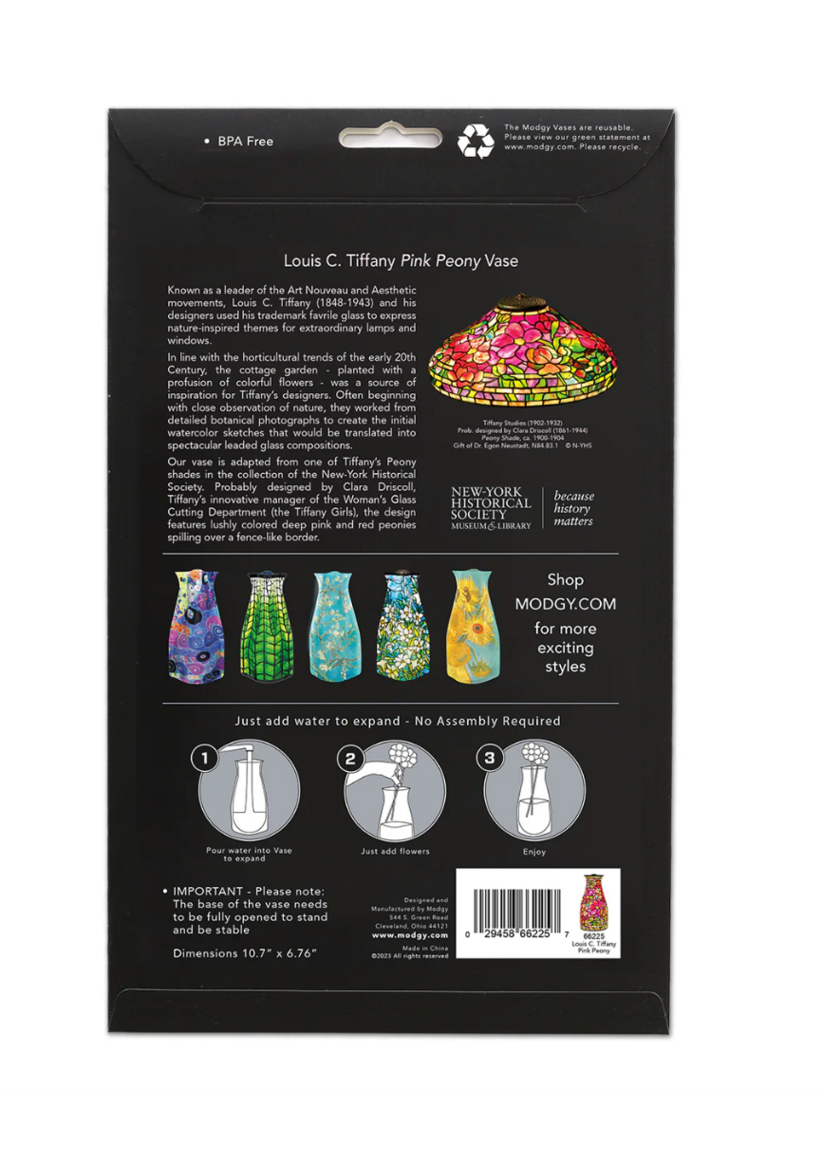 Modgy Louis C Tiffany Pink Peony Vase