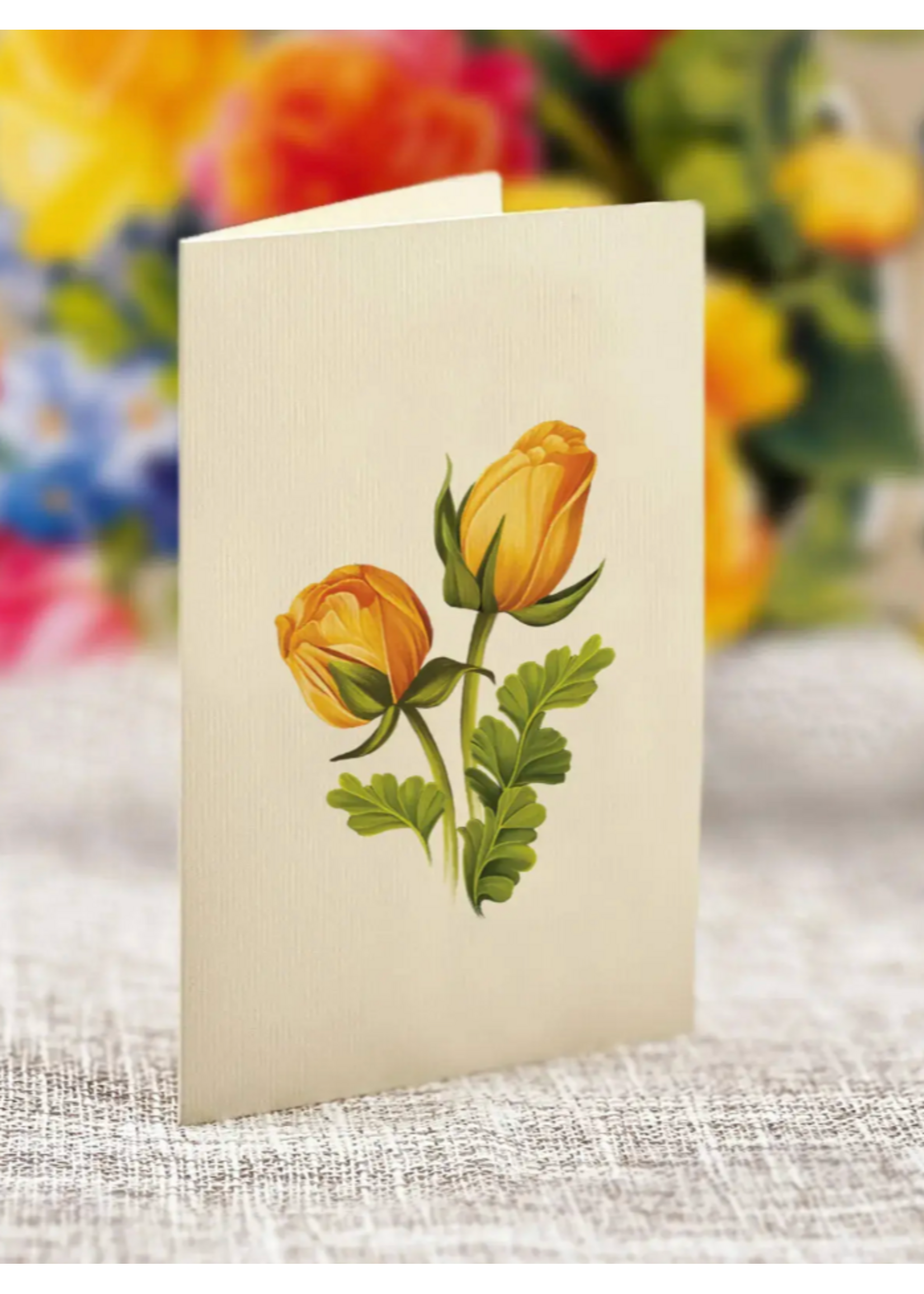 Fresh Cut Paper Sorbet Roses Mini Pop Up Flower Bouquet