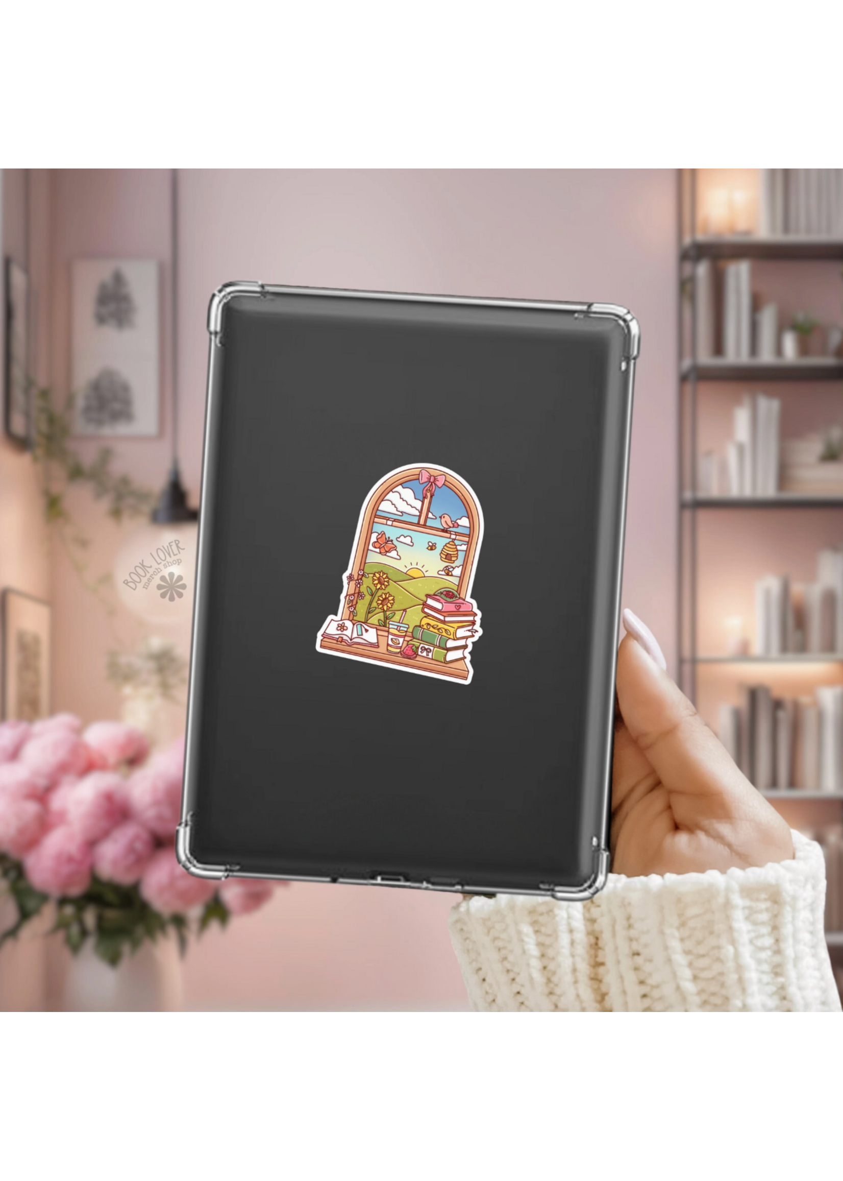 Book Lover Merch Shop Bookish Summer Window Vinyl Sticker