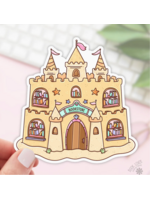 Book Lover Merch Shop Sand Castle Bookstore Vinyl Sticker
