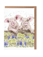 Wrendale Designs Nosy Neigh-Boars Greeting Card