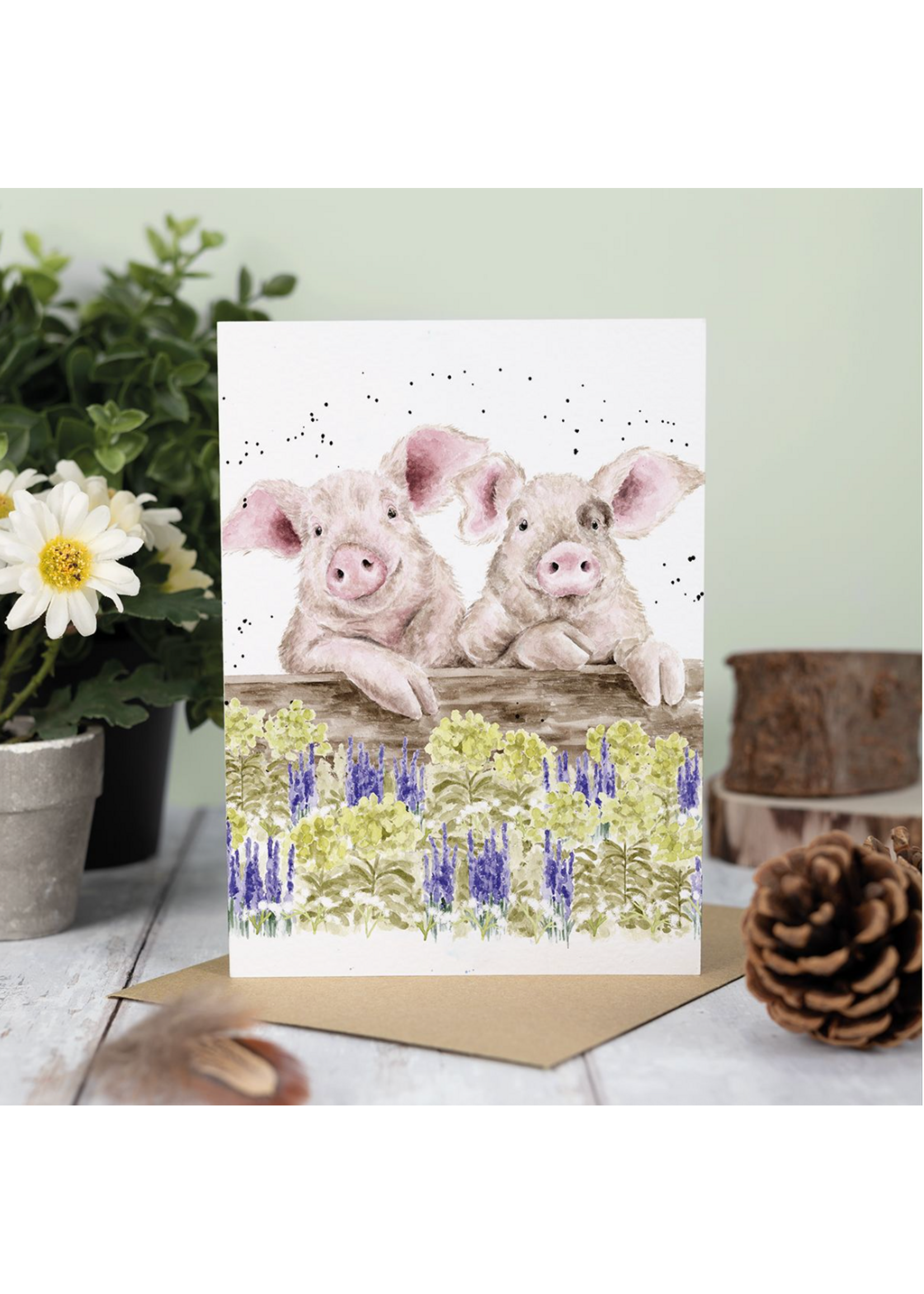 Wrendale Designs Nosy Neigh-Boars Greeting Card