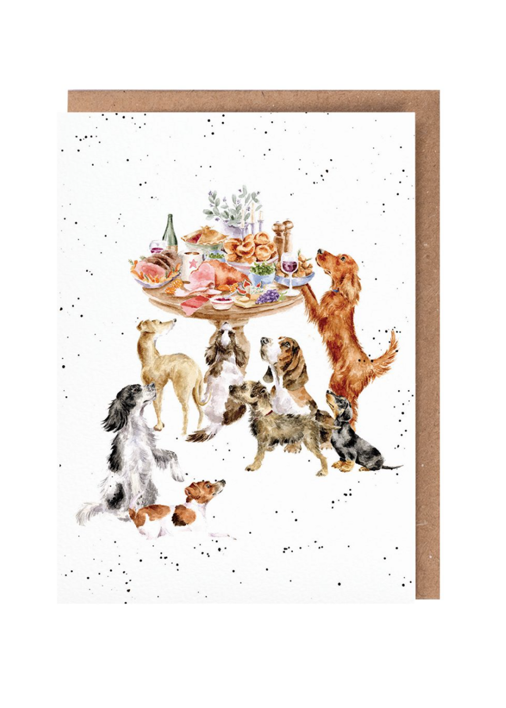 Wrendale Designs Sunday Lunch Animals Table Greeting Card